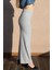 Kadın Gri Fitilli Wide Leg Örme Pantolon 3