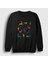 Unisex Siyah Deers Geyikler Yılbaşı Sweatshirt 1