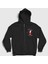 Unisex Siyah Noel Baba V2 Santa Claus Yılbaşı Fermuarlı Kapüşonlu Sweatshirt 1