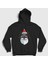 Unisex Siyah Merry Christmas Noel Baba Santa Claus Yılbaşı Kapüşonlu Sweatshirt 1