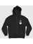 Unisex Siyah Merry Christmas Noel Baba Santa Claus Yılbaşı Fermuarlı Kapüşonlu Sweatshirt 1