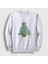 Unisex Beyaz Kedili Çam Ağacı Yılbaşı Sweatshirt 1