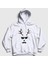 Unisex Beyaz Male Deer Yılbaşı Kapüşonlu Sweatshirt 1