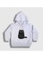 Unisex Çocuk Beyaz Yeni Yıl Kedisi Yılbaşı Kapüşonlu Sweatshirt 1