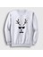 Unisex Beyaz Male Deer Yılbaşı Sweatshirt 1