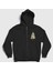 Unisex Siyah Merry Catmas Kediler Yılbaşı Fermuarlı Kapüşonlu Sweatshirt 1