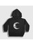 Unisex Çocuk Siyah Hugging Moon Space Uzay Kapüşonlu Sweatshirt 1