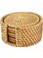 El Dokuma Rattan Placemat Örgülü Rattan Coaster Placemat ile Tutucu 8cm 1