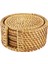El Dokuma Rattan Placemat Örgülü Rattan Coaster Placemat ile Tutucu 8cm 2