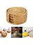 El Dokuma Rattan Placemat Örgülü Rattan Coaster Placemat ile Tutucu 8cm 3