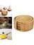 El Dokuma Rattan Placemat Örgülü Rattan Coaster Placemat ile Tutucu 8cm 5
