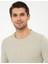 Erkek Kum Melanj Slim Fit Bisiklet Yaka Triko Kazak 50248536-VR123 2