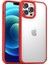 Caseworld Apple iPhone 13 Pro Kapak Arkası Şeffaf Kenarları Renkli Exclusive Kılıf - Kırmızı 1