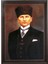 Tekin Özalit Ceviz Rengi Çerçeveli Kahverengi Fonlu Atatürk Portresi 2