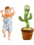Dans Eden Kaktüs Müzikli Işıklı Saksı Peluş Oyuncak Cactus 1