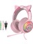 PSH-400 USB Kulaklık Rgb Kablolu Kulaklık-3.5 mm Pembe Kedi Kulağı Stili (Yurt Dışından) 1