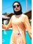 Sulu Boya Çiçek Detaylı Likralı Tam Kapalı Tesettür Mayo 4'lü Set Marina Mayo M2013 Yavruağzı 4