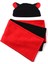 Gülen Yüz Nakışlı, Kırmızı - Siyah Polar Fular Atkı- Bere Set Kız - Erkek Çocuk Unisex 3