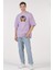 Oversize T-Shirt Sonds Of Burger Baskılı Lila Erkek-Kadın 1