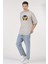 Oversize T-Shirt Sonds Of Burger Baskılı Açık Gri Erkek-Kadın 3
