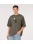 Oversize T-Shirt Hug Kaktüs Baskılı Haki Erkek-Kadın 1
