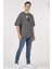 Oversize T-Shirt Hug Kaktüs Baskılı Antrasit Erkek-Kadın 3