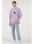 Oversize T-Shirt Hug Kaktüs Baskılı Lila Erkek-Kadın 2