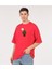 Oversize T-Shirt Hug Kaktüs Baskılı Kırmızı Erkek-Kadın 1