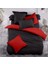 Kırmızı Siyah Pamuk Saten Çift Kişilik Nevresim Takımı 1