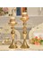 F Fityle Masa Kat Standı Çiçek Vazo Mumluk Tealight Tutucu Düğün Altın-M (Yurt Dışından) 2