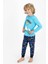 2357 Totally Jawsome Turkuaz Erkek Çocuk Uzun Kol Pijama Takımı 2