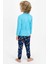 2357 Totally Jawsome Turkuaz Erkek Çocuk Uzun Kol Pijama Takımı 3