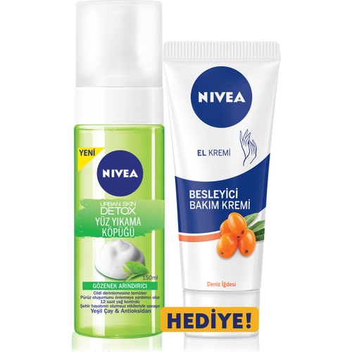 Nivea Urban Skın Detox Yüz Yıkama Köpüğü 150 Ml+Besleyici El Bakım Kremi 75ML