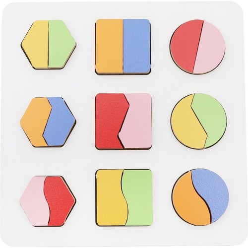 Hamaha Ahşap Eğitici Oyuncak Montessori Geometrik 2 Çizgi Şekiller Oyun Seti HMH-277