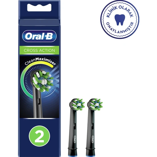 Oral-B Cross Action 2'li Diş Fırçası Yedek Başlığı EB50 Siyah