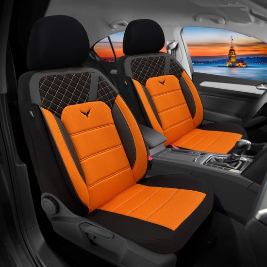 oto pandami peugeot 3008 2016 uyumlu turuncu koltuk kilifi fiyati