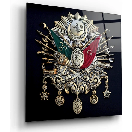 Pi Dekorasyon Osmanlı Devlet Arması Cam Tablo