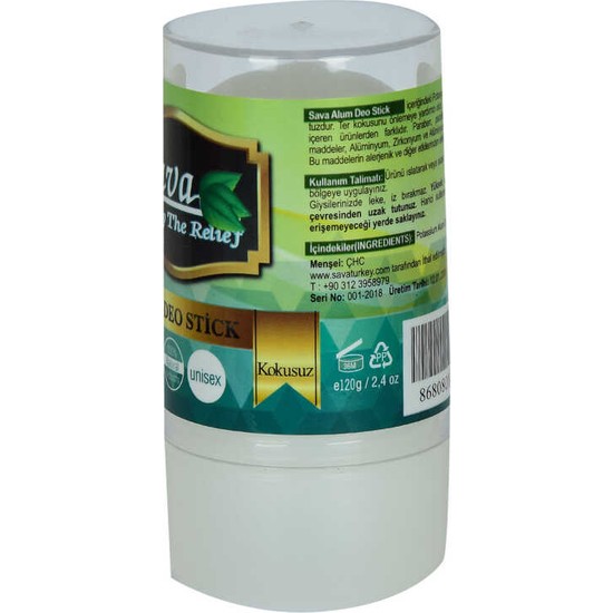 Sava Kristal Doğal Tuz RollOn Kokusuz Alum Deo Stick Unisex Fiyatı