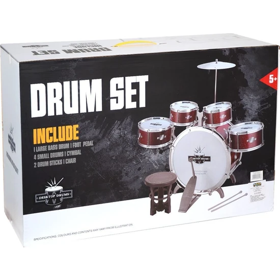 Can Oyuncak 9008E-2 Drum Set Büyük Tabureli Bateri Seti