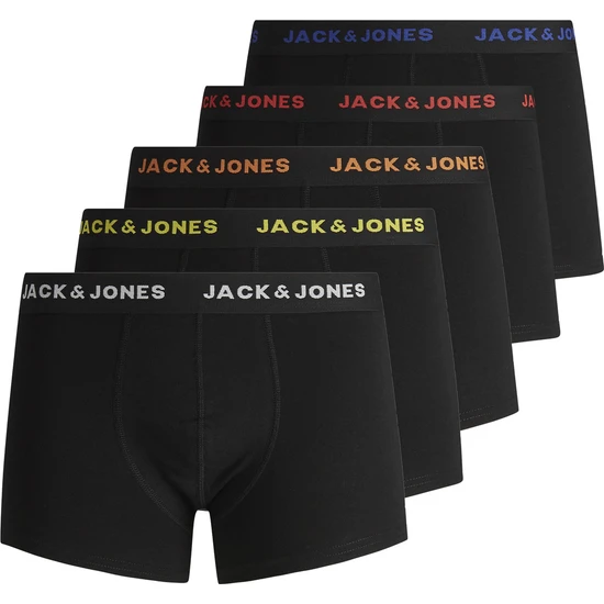 Jack & Jones 5'li Düz Renk Logolu Boxer