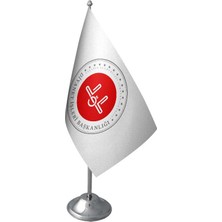 Satürn Design Masaüstü Diyanet Işleri Başkanlığı Bayrağı Krom Direk Masa Bayrak Seti