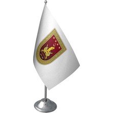 Satürn Design Masaüstü Kara Kuvvetleri Bayrağı Krom Direk Masa Bayrak Seti