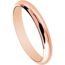 Milet Kuyumculuk 3mm Rose Düz Bombe Klasik Alyans