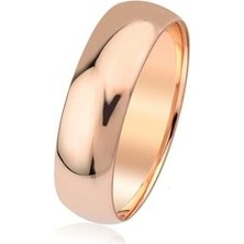 Milet Kuyumculuk 7mm Rose Düz Bombe Klasik Alyans