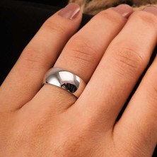 Milet Kuyumculuk 8mm Beyaz Düz Bombe Klasik Alyans