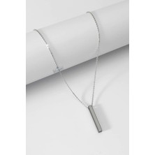 Bluem Çubuk Bar Çelik Kolye - Ithal Kararmaz Çelik Erkek Zincir