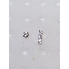 Begonia Accessories 925 Ayar Gümüş zirkon taşlı 2 adet Hızma