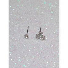 Begonia Accessories 925 Ayar Gümüş zirkon taşlı 2 adet Hızma