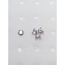 Begonia Accessories 925 Ayar Gümüş zirkon taşlı 2 adet Hızma