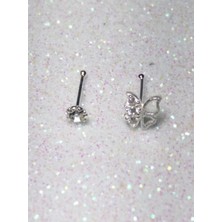 Begonia Accessories 925 Ayar Gümüş zirkon taşlı 2 adet Hızma